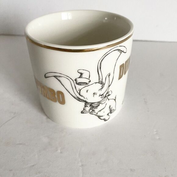 Disney Dumbo Mug Metallic Gold and White Ceramic by Widdop and Co Collectable‎ - Picture 3 of 9